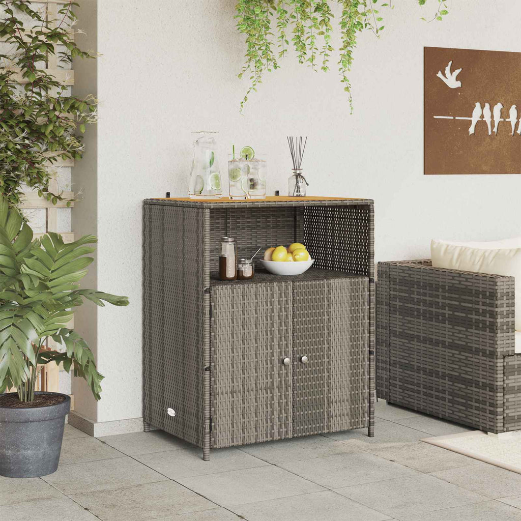Armadietto Grigio 70 x 50 x 87 cm Poliestere e Rattan Roly