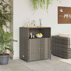 Armadietto Grigio 70 x 50 x 87 cm Poliestere e Rattan Roly