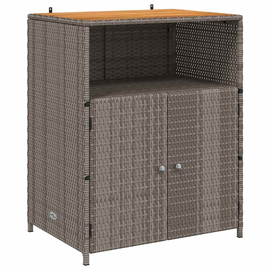 Armadietto Grigio 70 x 50 x 87 cm Poliestere e Rattan Roly