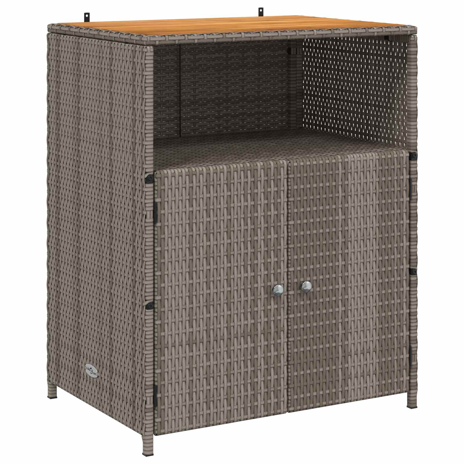 Armadietto Grigio 70 x 50 x 87 cm Poliestere e Rattan Roly