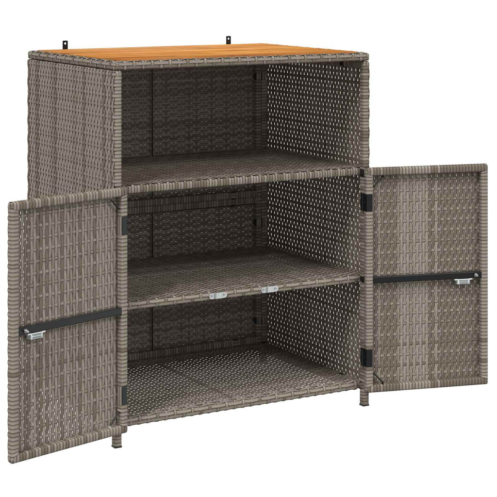 Armadietto Grigio 70 x 50 x 87 cm Poliestere e Rattan Roly