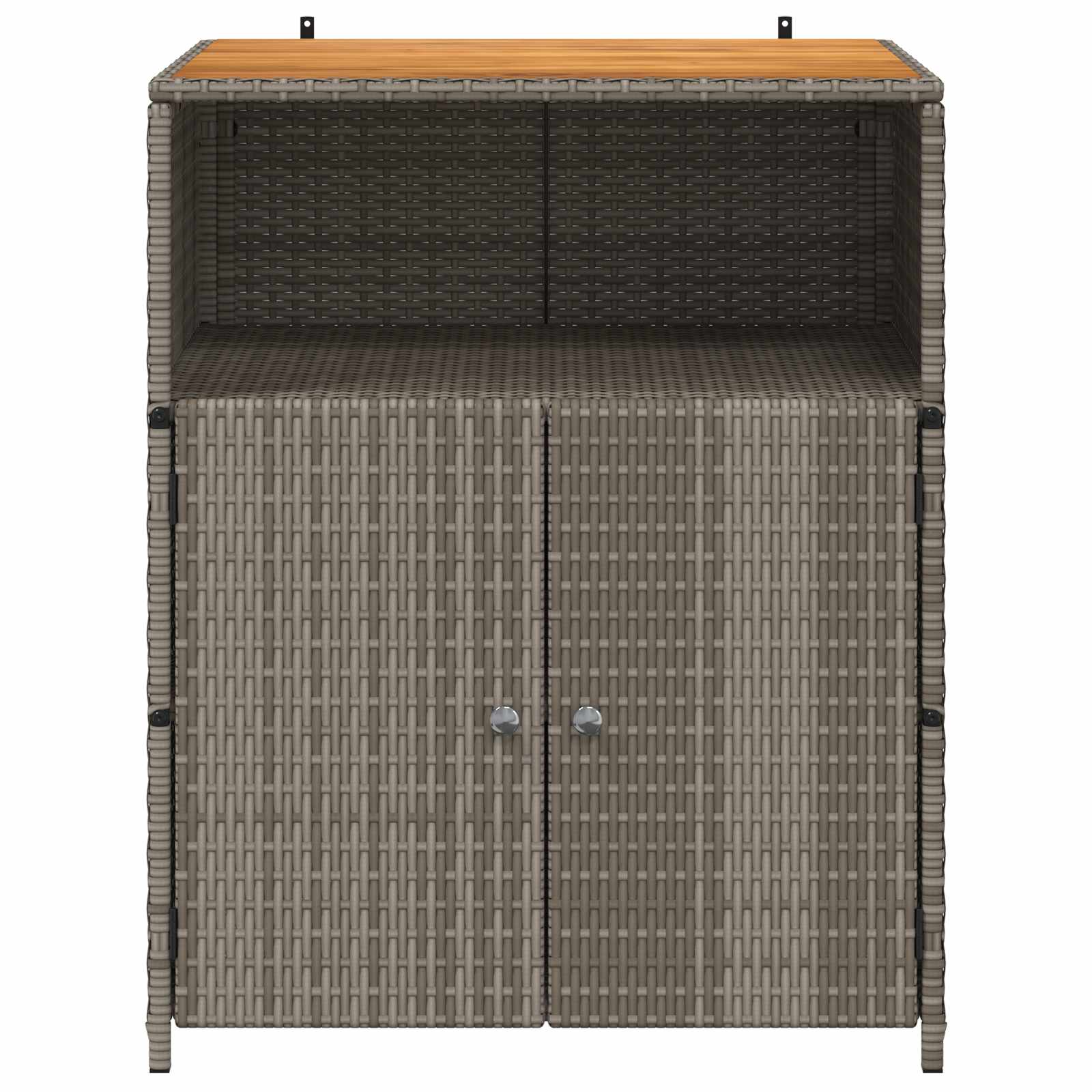 Armadietto Grigio 70 x 50 x 87 cm Poliestere e Rattan Roly