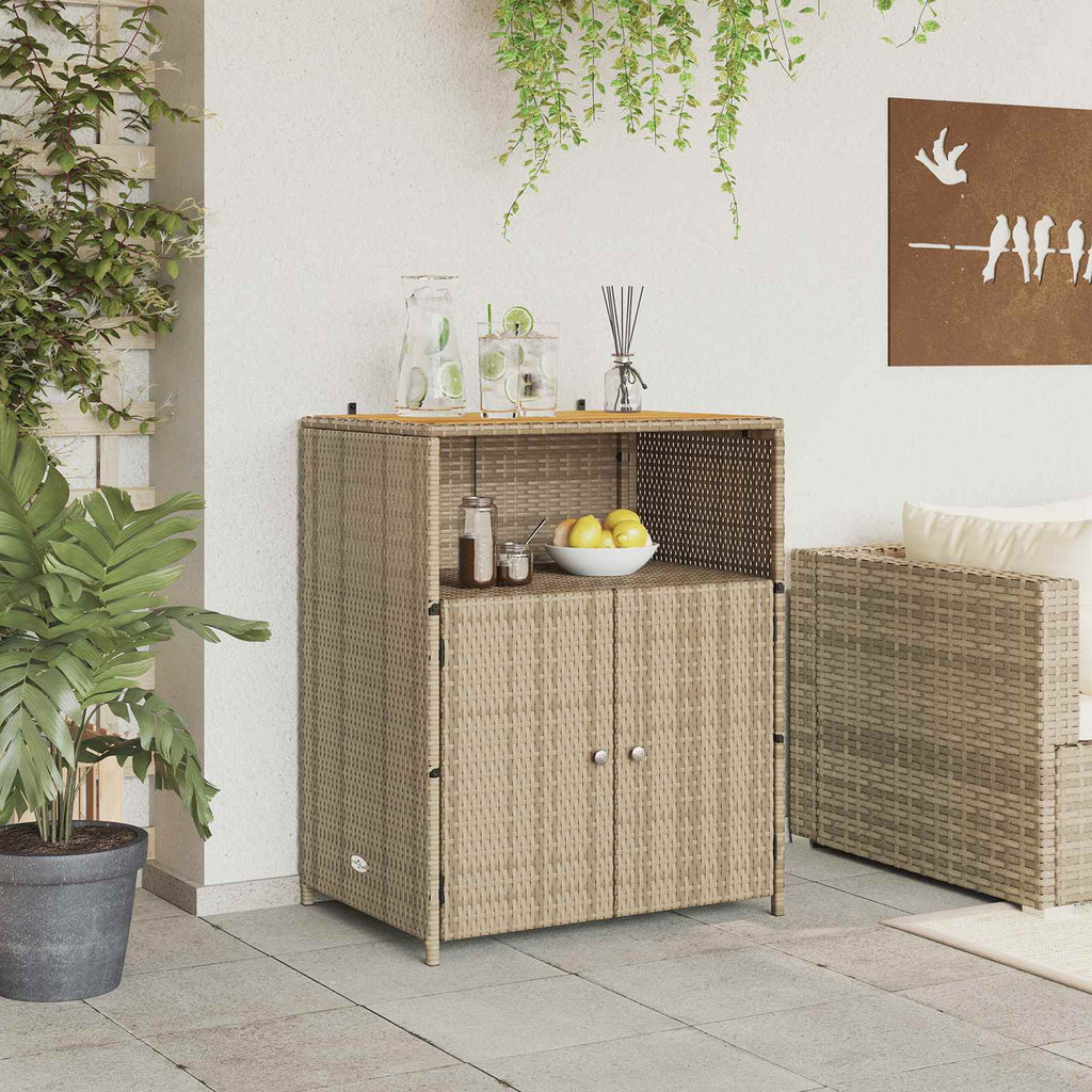 Armadietto Beige 70 x 50 x 87 cm Poliestere e Rattan Roly