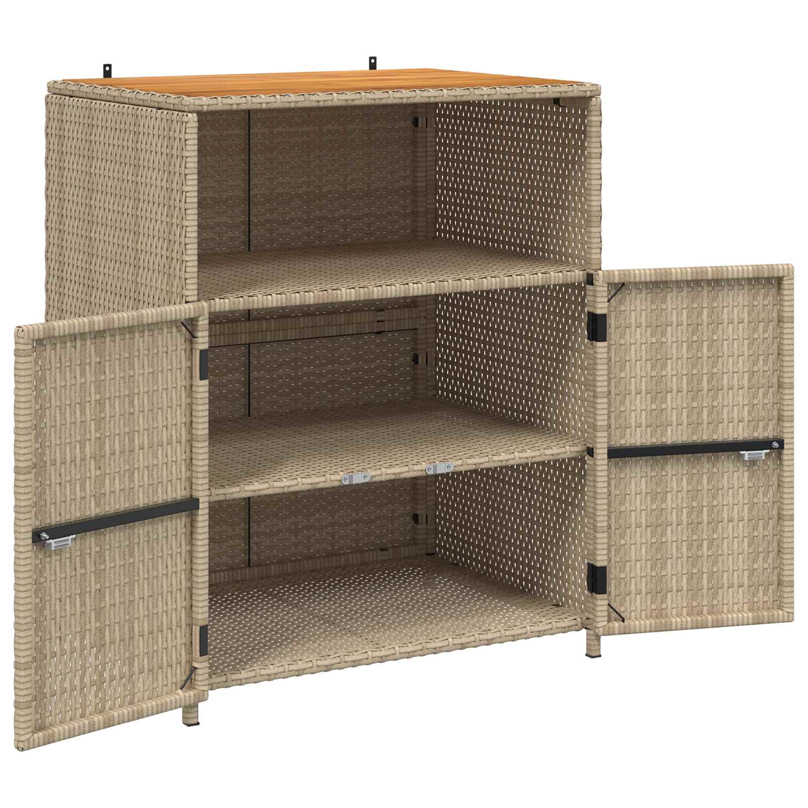 Armadietto Beige 70 x 50 x 87 cm Poliestere e Rattan Roly