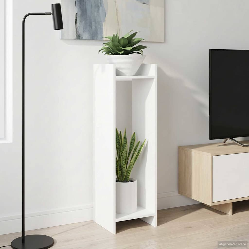 Supporto per piante con lo scaffale Bianco 30 x 30 x 100 cm
