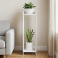 Supporto per piante con lo scaffale Bianco 30 x 30 x 100 cm