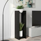 Supporto per piante Rovere Nero 30 x 30 x 100 cm