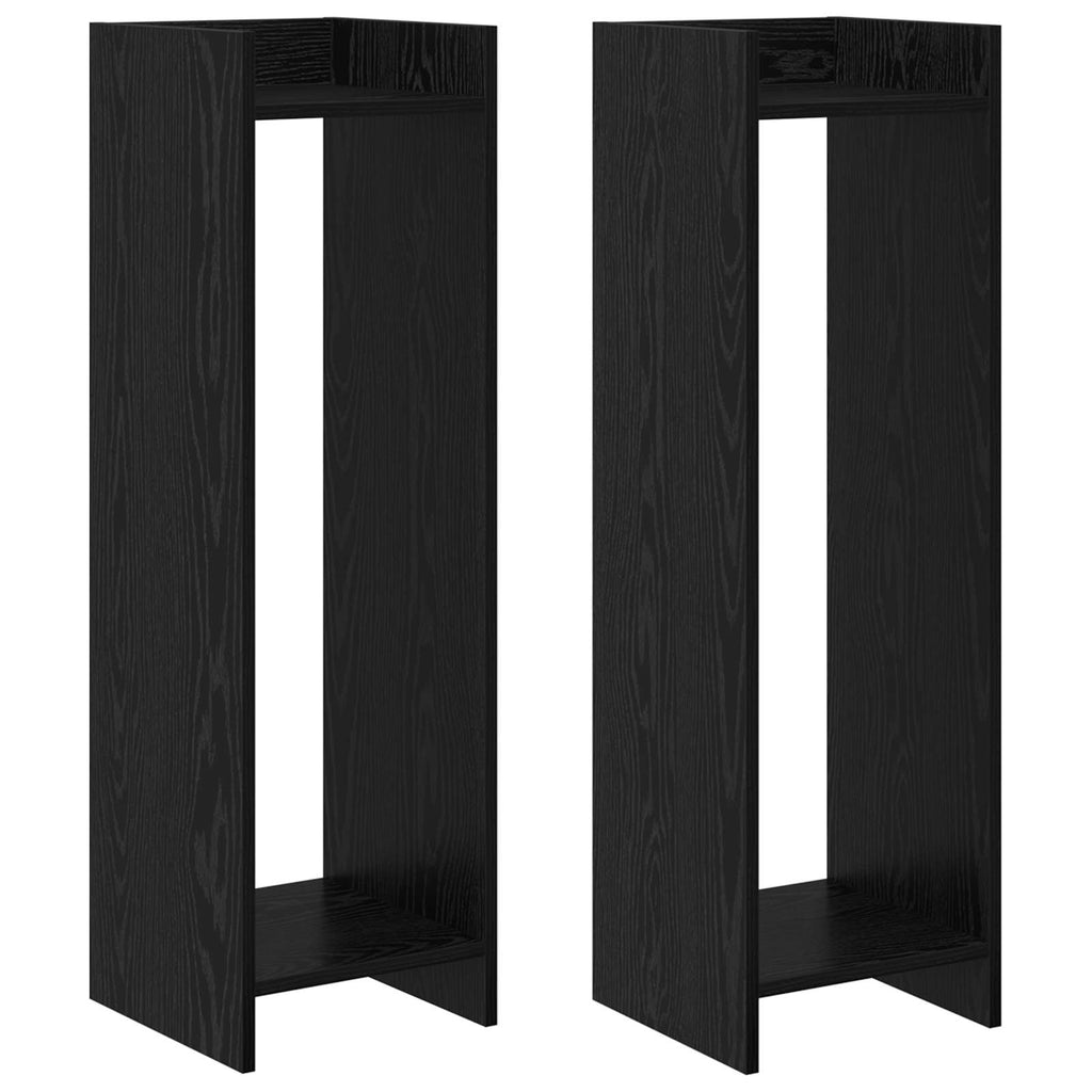 Supporto per piante 2 pcs Rovere Nero 30 x 30 x 100 cm