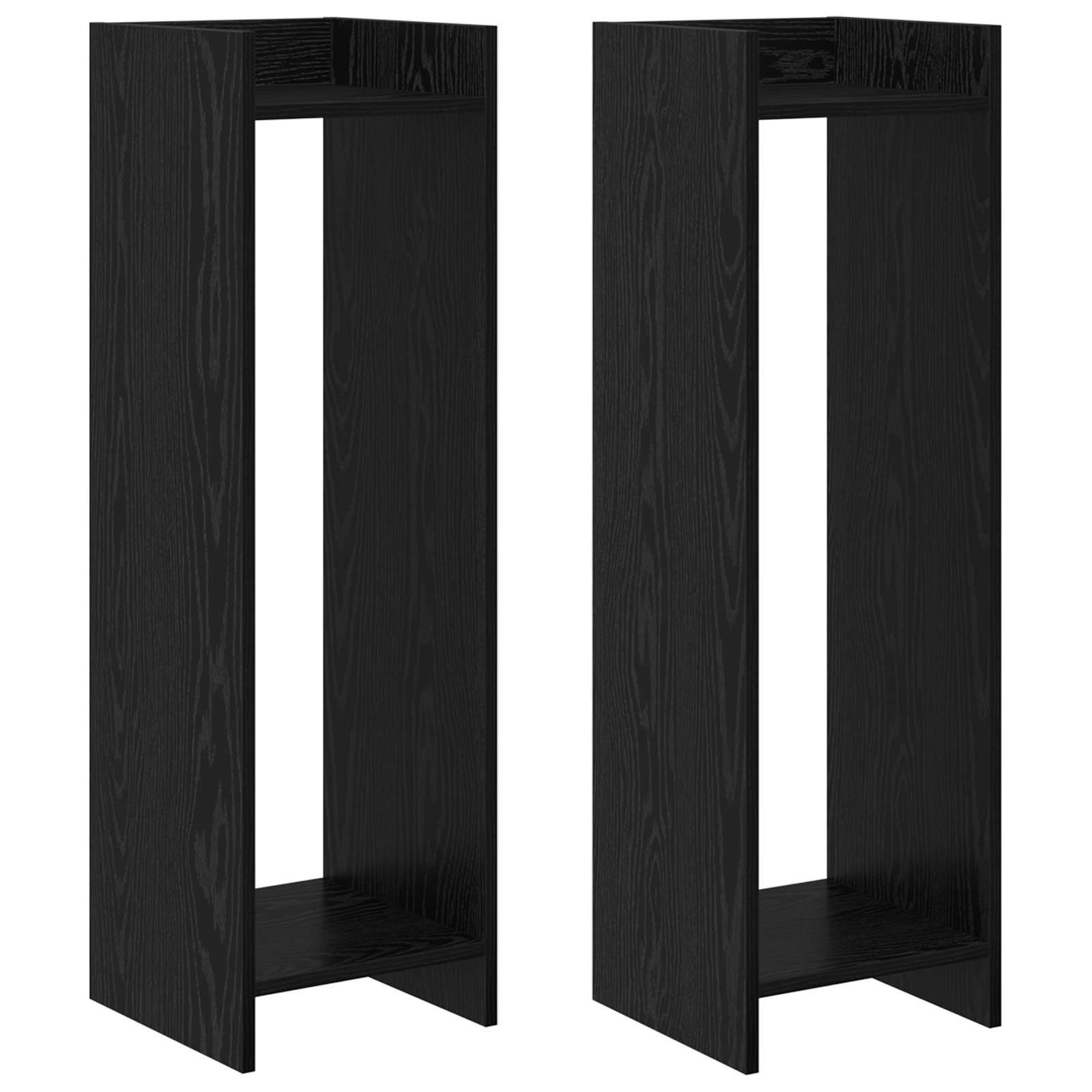 Supporto per piante 2 pcs Rovere Nero 30 x 30 x 100 cm
