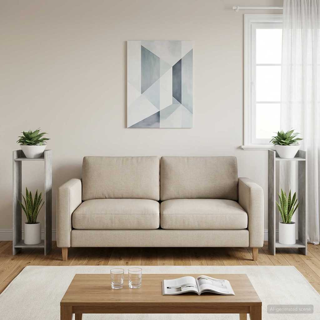 Supporto per piante 2 pcs Grigio Cemento 30 x 30 x 100 cm