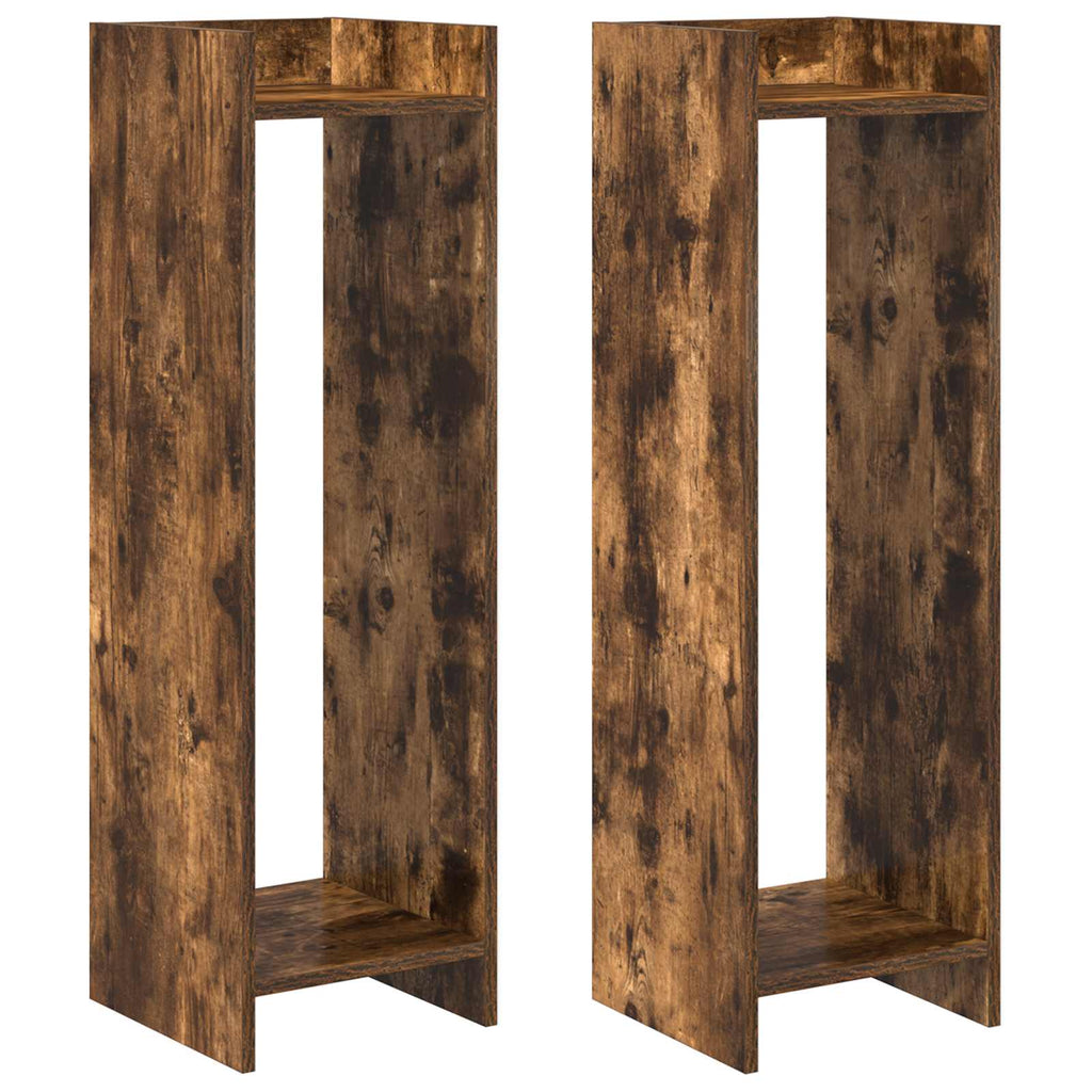 Supporto per piante 2 pcs Quercia Affumicata 30 x 30 x 100 cm