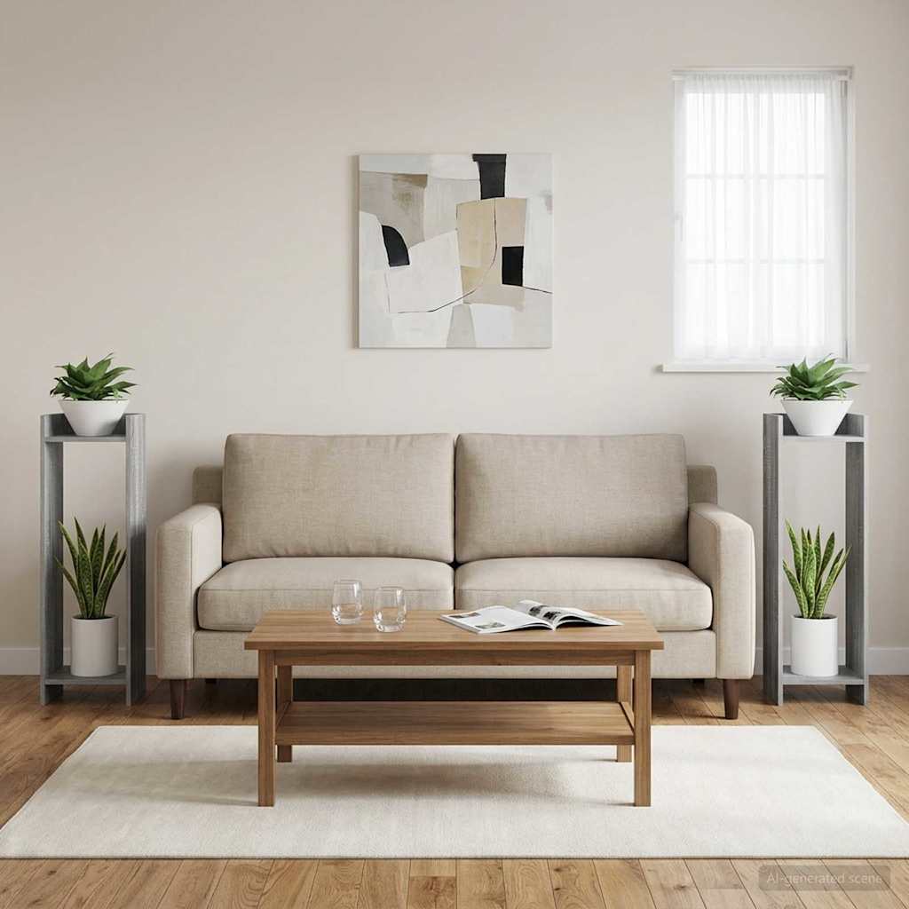 Supporto per piante 2 pcs Sonoma grigia 30 x 30 x 100 cm