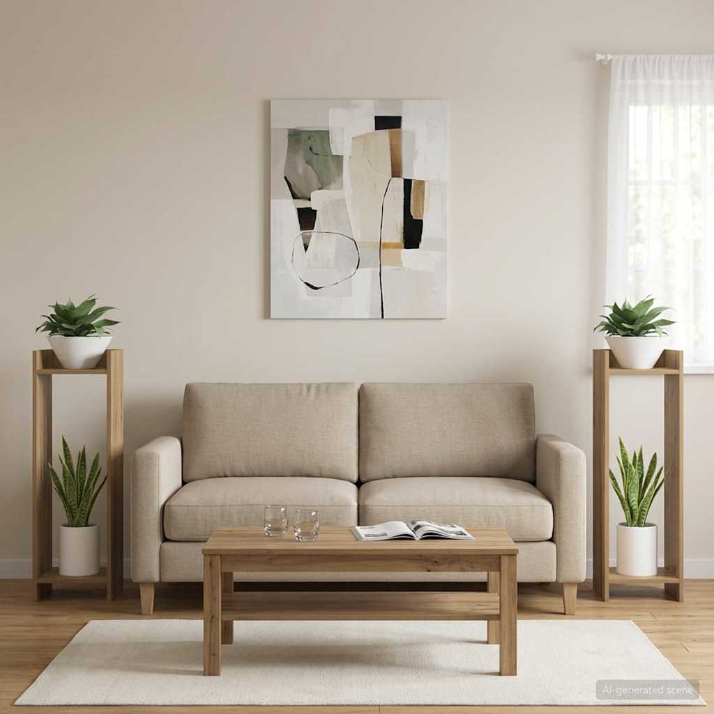 Supporto per piante 2 pcs Rovere Artigianale 30 x 30 x 100 cm