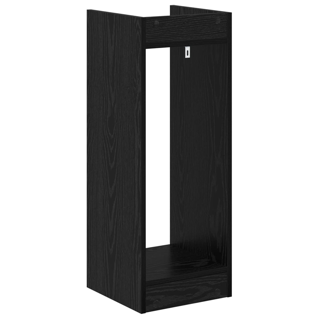 Supporto per piante con lo scaffale Rovere Nero 30 x 30 x 80 cm