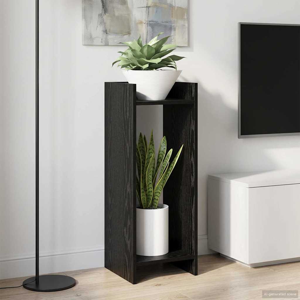 Supporto per piante 2 pcs Rovere Nero 30 x 30 x 80 cm