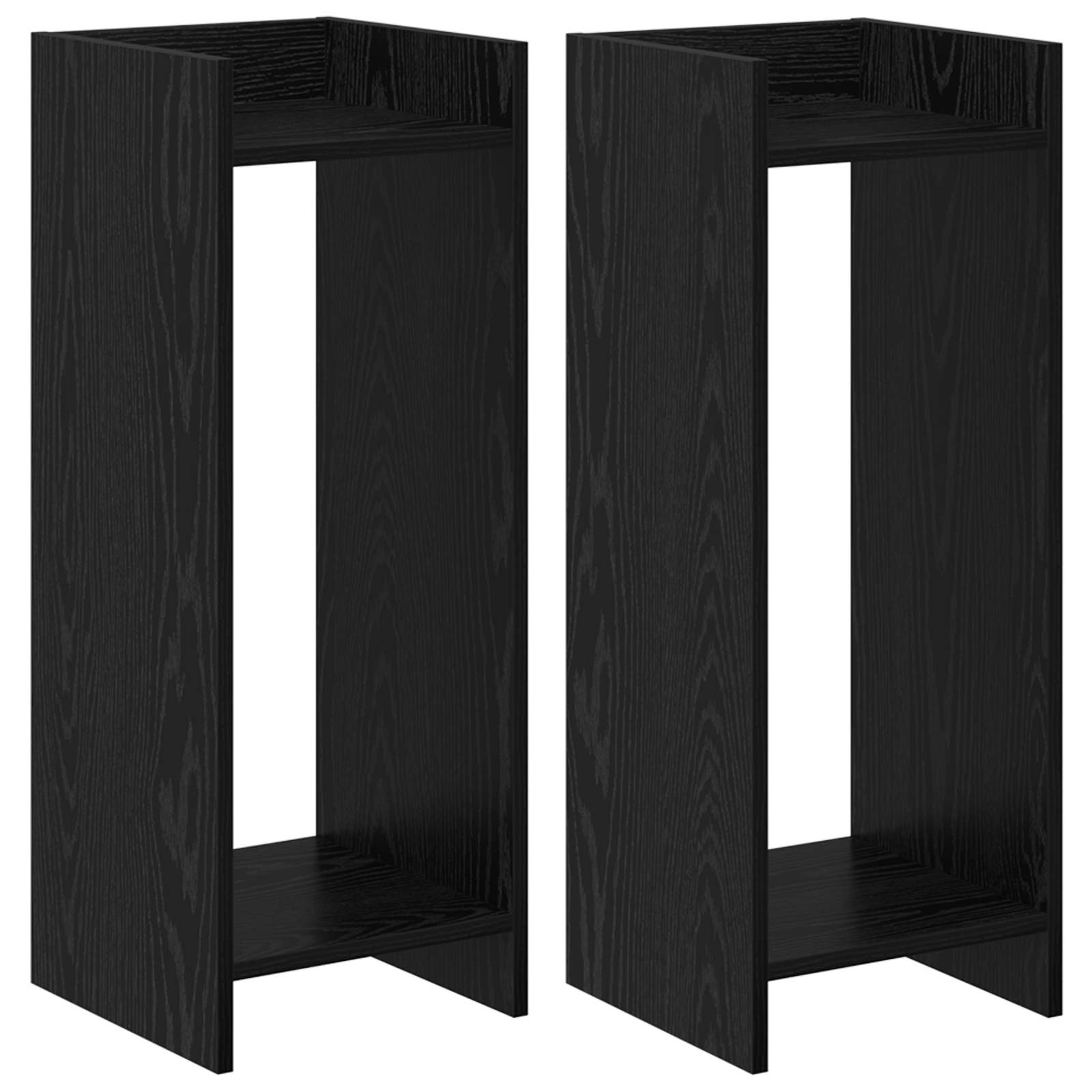 Supporto per piante 2 pcs Rovere Nero 30 x 30 x 80 cm