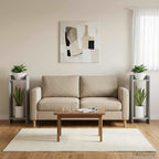 Supporto per piante 2 pcs Grigio Cemento 30 x 30 x 80 cm