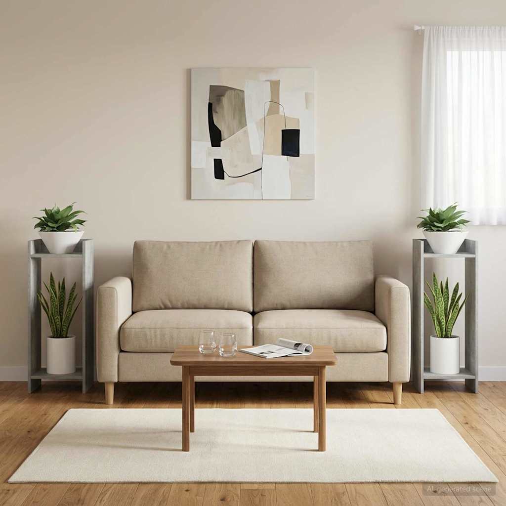 Supporto per piante 2 pcs Grigio Cemento 30 x 30 x 80 cm