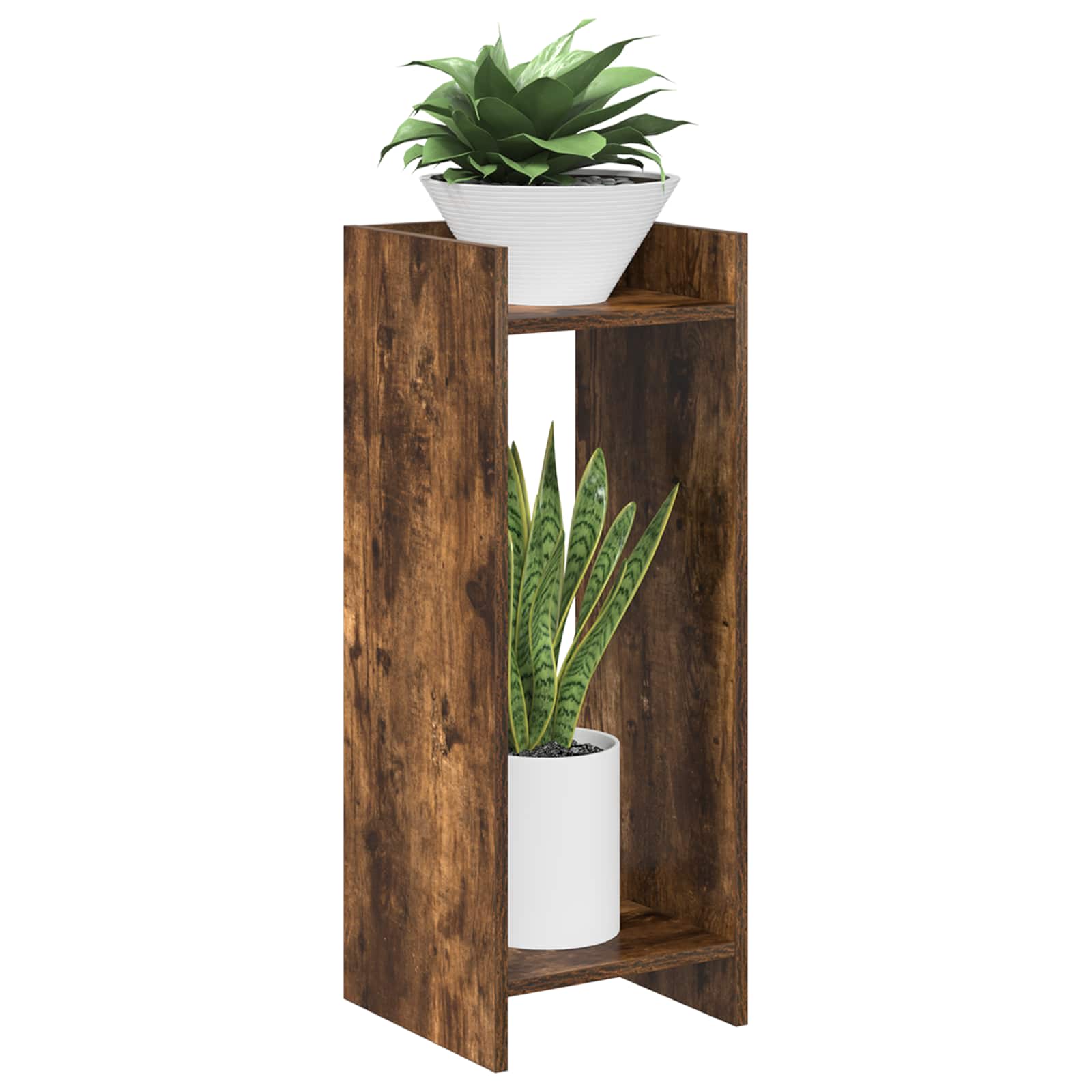 Supporto per piante 2 pcs Quercia Affumicata 30 x 30 x 80 cm
