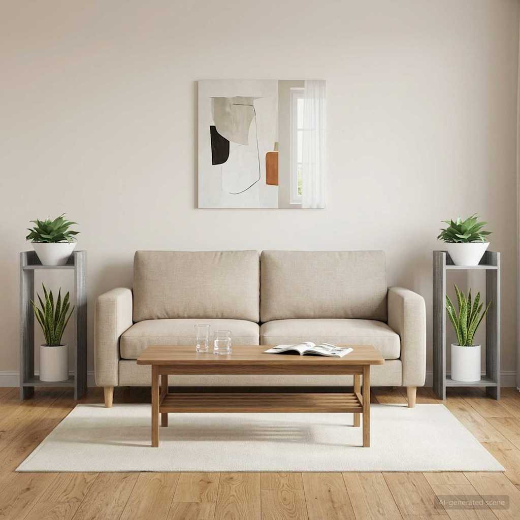 Supporto per piante 2 pcs Sonoma grigia 30 x 30 x 80 cm