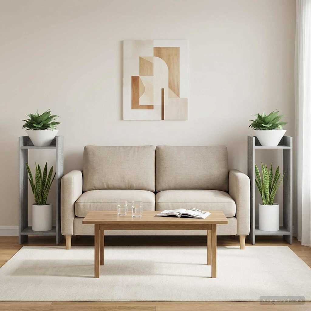 Supporto per piante 2 pcs Sonoma grigia 30 x 30 x 80 cm