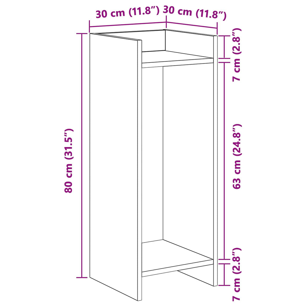 Supporto per piante 2 pcs Legno vecchio 30 x 30 x 80 cm