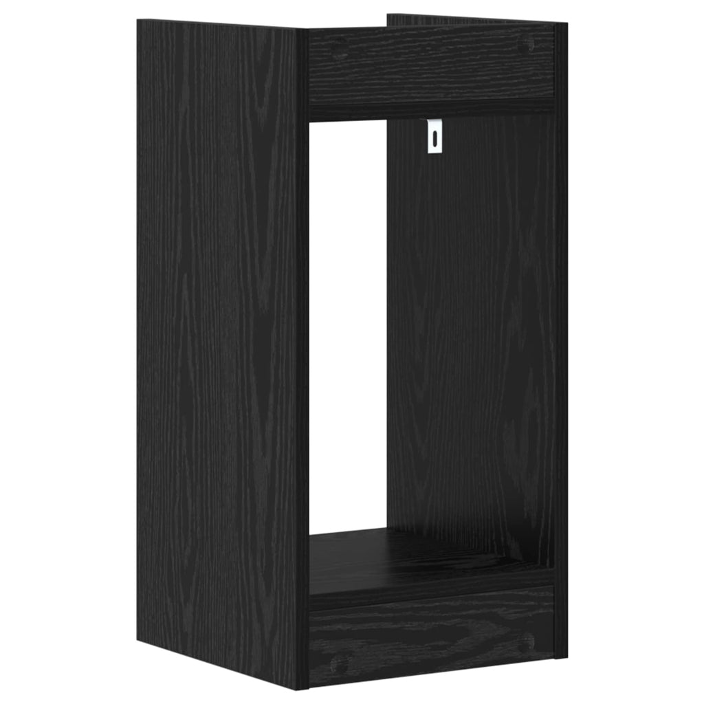 Supporto per piante con lo scaffale Rovere Nero 30 x 30 x 60 cm