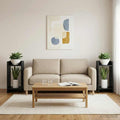 Supporto per piante con lo scaffale Rovere Nero 30 x 30 x 60 cm