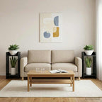 Supporto per piante con lo scaffale Rovere Nero 30 x 30 x 60 cm