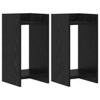 Supporto per piante con lo scaffale Rovere Nero 30 x 30 x 60 cm