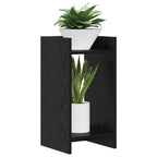 Supporto per piante con lo scaffale Rovere Nero 30 x 30 x 60 cm