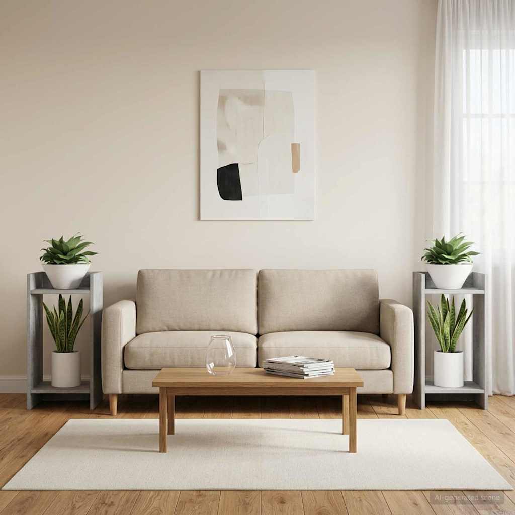 Supporto per piante 2 pcs Grigio Cemento 30 x 30 x 60 cm