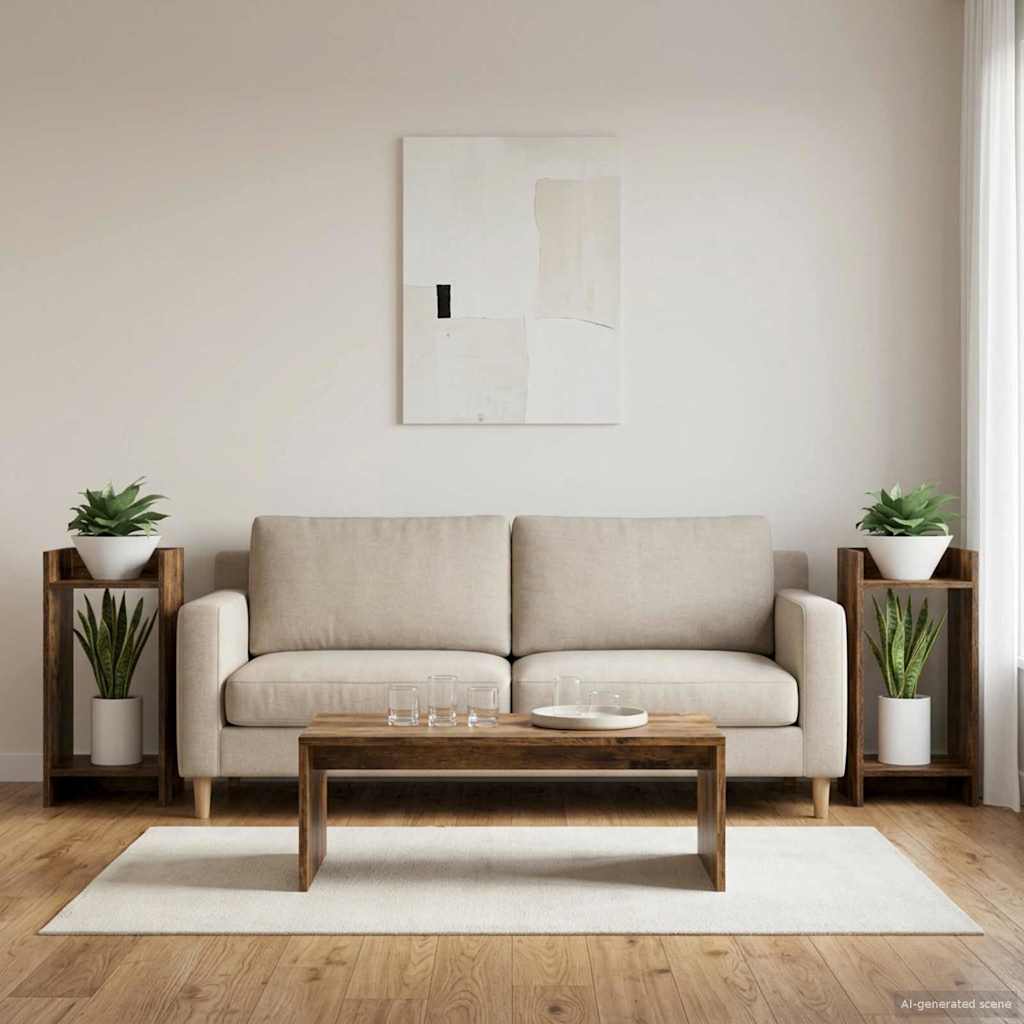 Supporto per piante 2 pcs Quercia Affumicata 30 x 30 x 60 cm