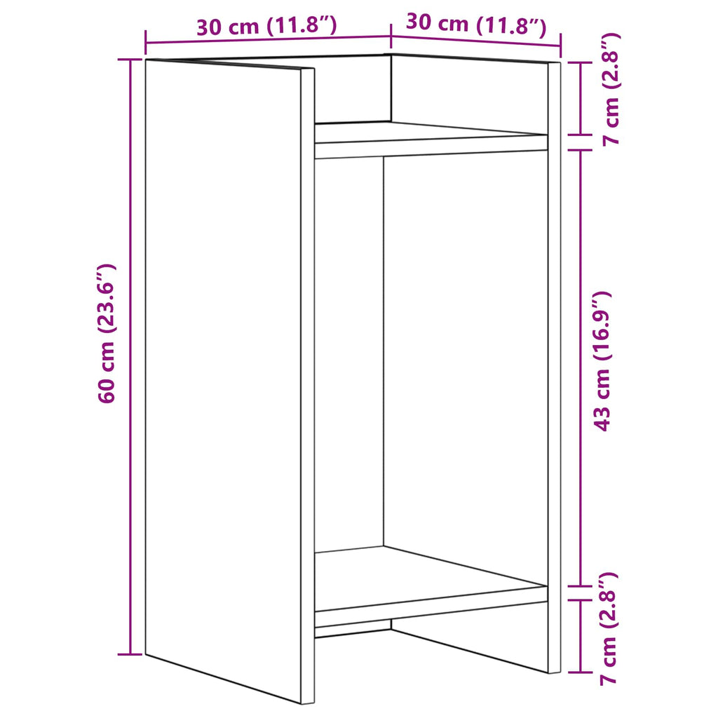 Supporto per piante 2 pcs Quercia Affumicata 30 x 30 x 60 cm