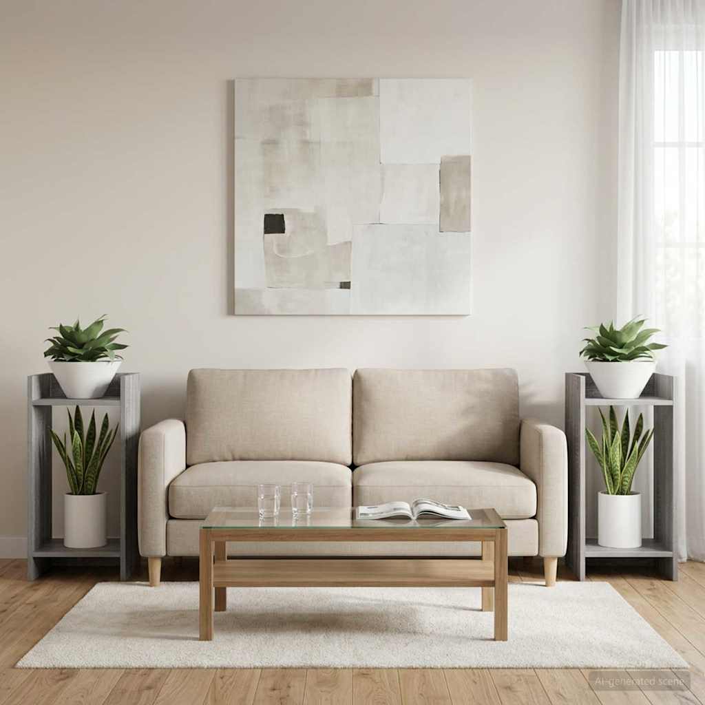 Supporto per piante 2 pcs Sonoma grigia 30 x 30 x 60 cm