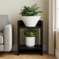 Supporto per piante con lo scaffale Rovere Nero 30 x 30 x 40 cm