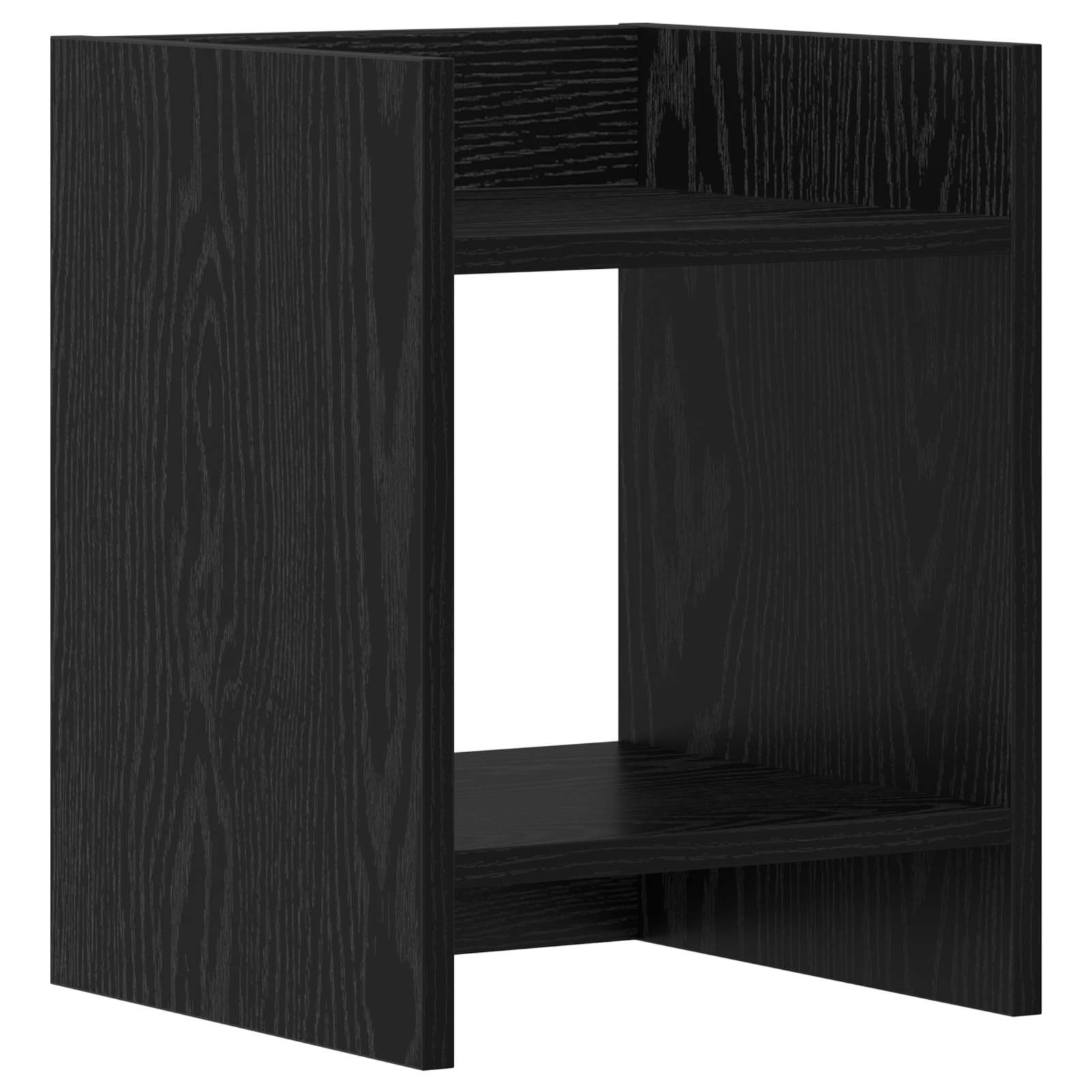 Supporto per piante con lo scaffale Rovere Nero 30 x 30 x 40 cm