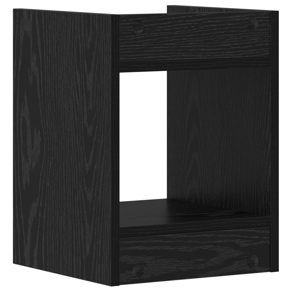 Supporto per piante con lo scaffale Rovere Nero 30 x 30 x 40 cm
