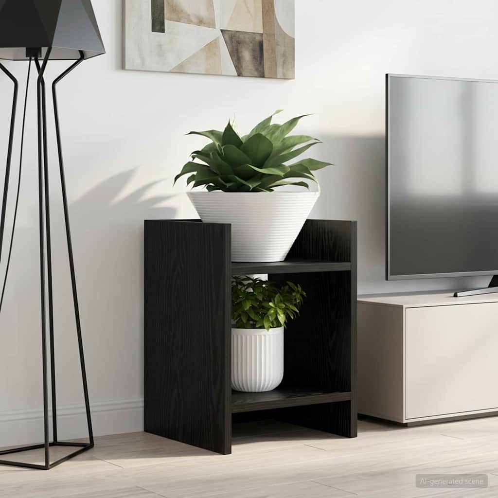 Supporto per piante 2 pcs Rovere Nero 30 x 30 x 40 cm