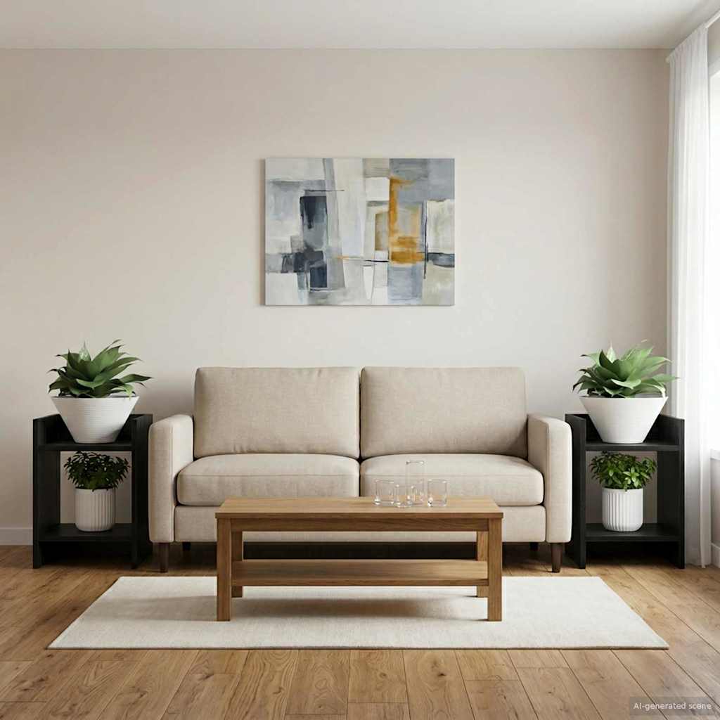 Supporto per piante 2 pcs Rovere Nero 30 x 30 x 40 cm