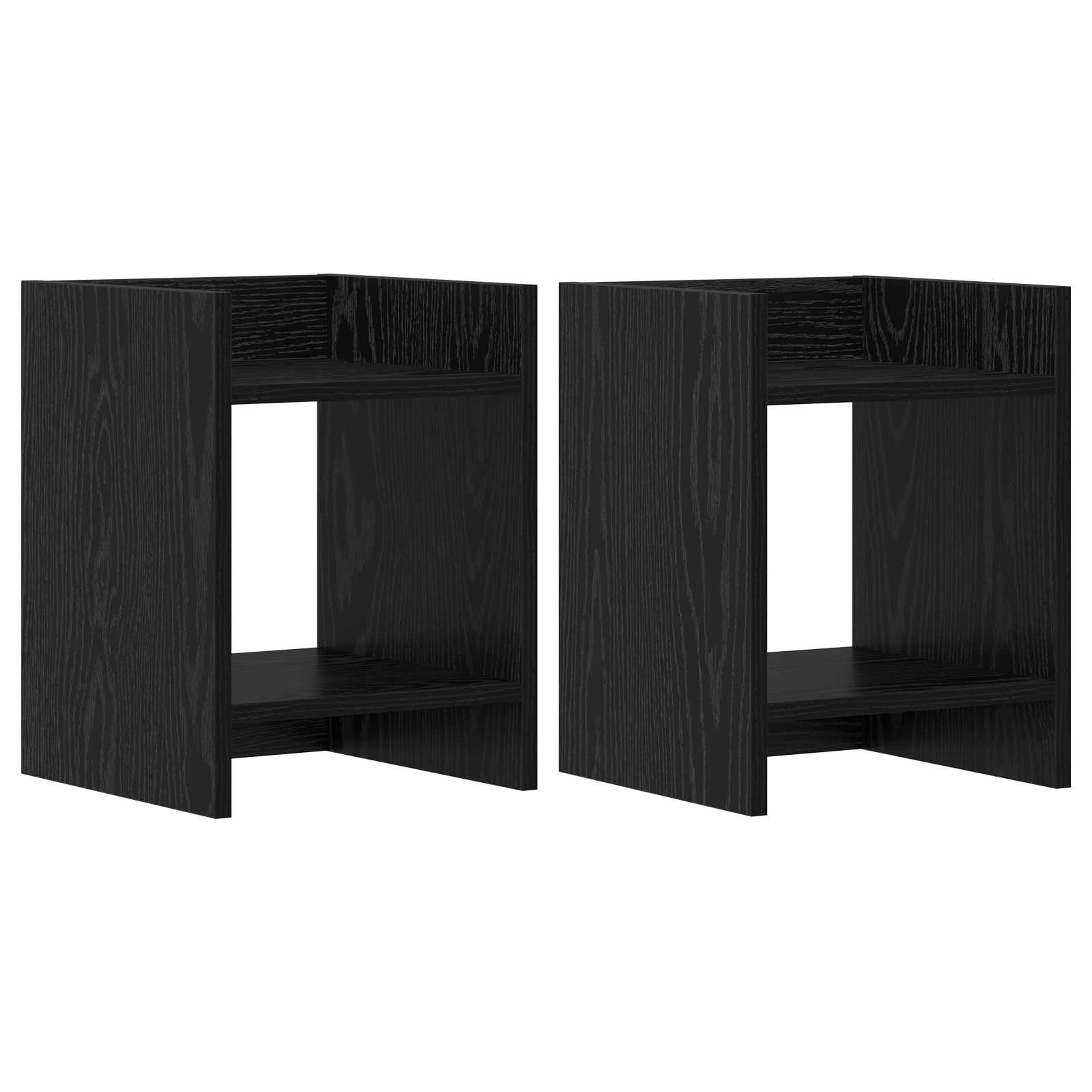 Supporto per piante 2 pcs Rovere Nero 30 x 30 x 40 cm