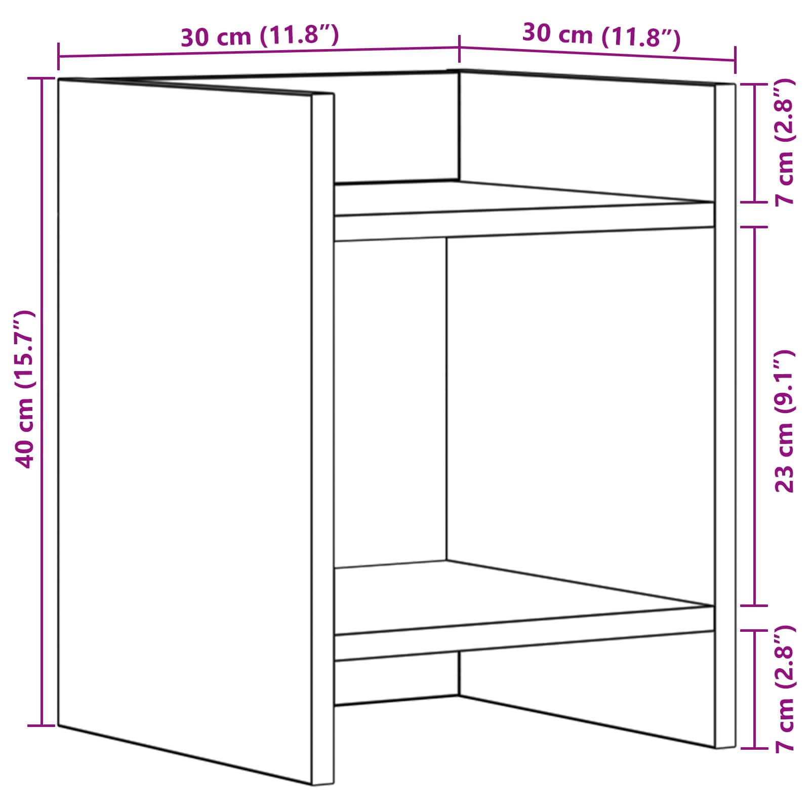 Supporto per piante 2 pcs Rovere Sonoma 30 x 30 x 40 cm
