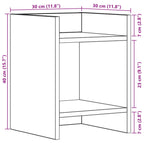 Supporto per piante 2 pcs Rovere Artigianale 30 x 30 x 40 cm