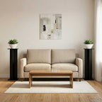 Supporto per piante 2 pcs Rovere Nero 25 x 25,5 x 100,5 cm