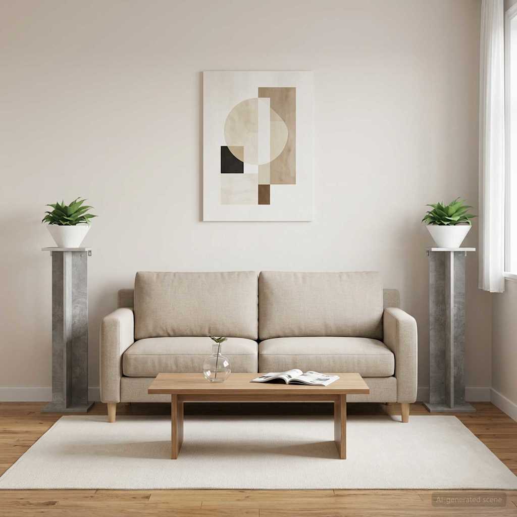 Supporto per piante 2 pcs Grigio Cemento 25 x 25,5 x 100,5 cm
