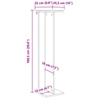 Supporto per piante 2 pcs Sonoma grigia 25 x 25,5 x 100,5 cm