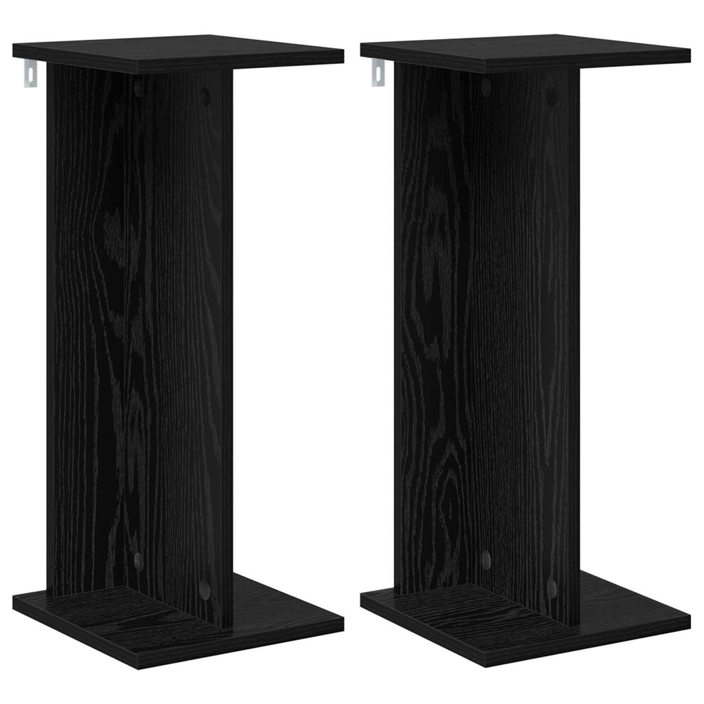 Supporto per piante 2 pcs Rovere Nero 25 x 25,5 x 60,5 cm