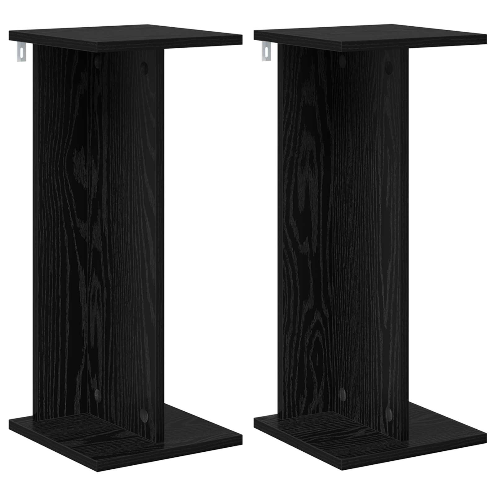 Supporto per piante 2 pcs Rovere Nero 25 x 25,5 x 60,5 cm