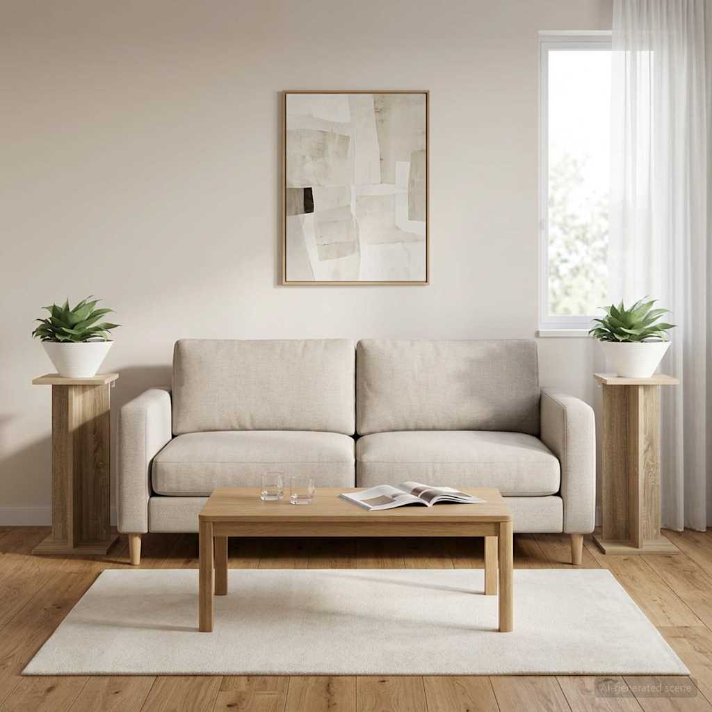Supporto per piante 2 pcs Rovere Sonoma 25 x 25,5 x 60,5 cm