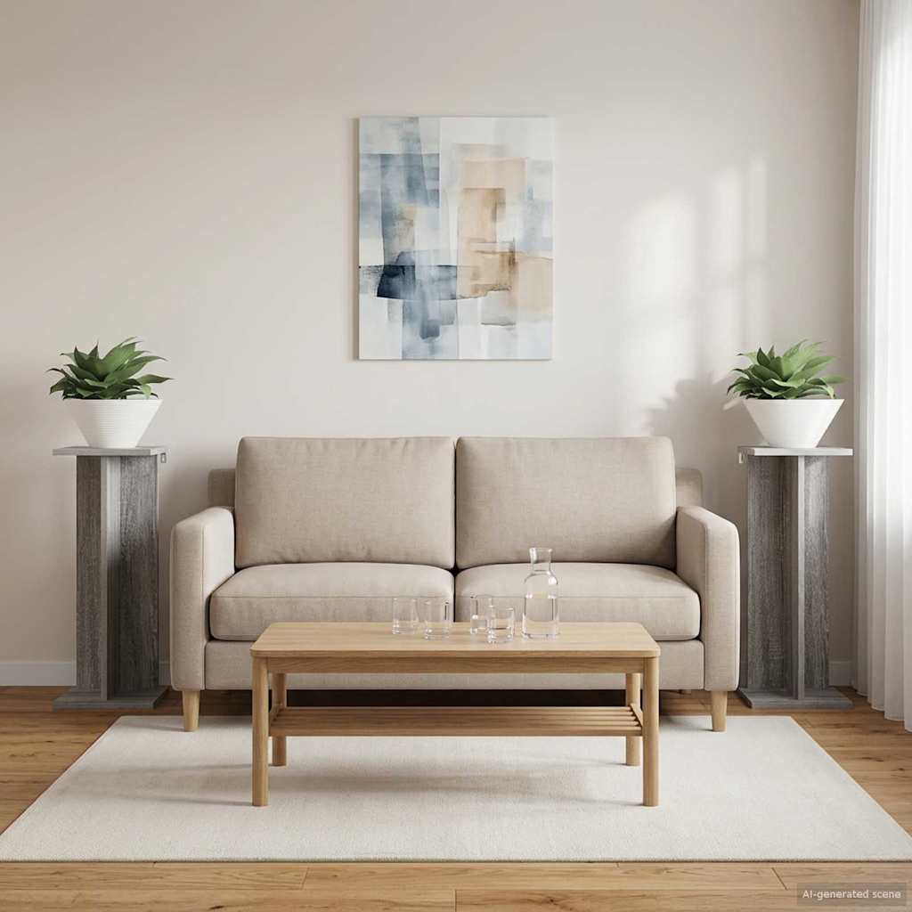 Supporto per piante 2 pcs Sonoma grigia 25 x 25,5 x 60,5 cm